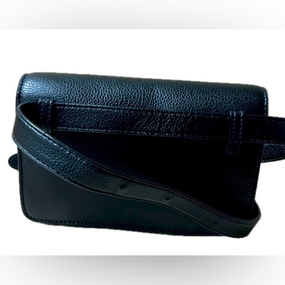 DKNY Elissa Cow Leather Belt Bag, Black, Goldtone Hardware - Picture 2 of 13